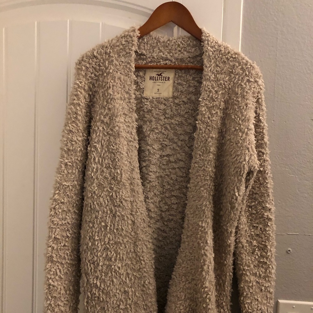 Hollister long teddy bear cardigan